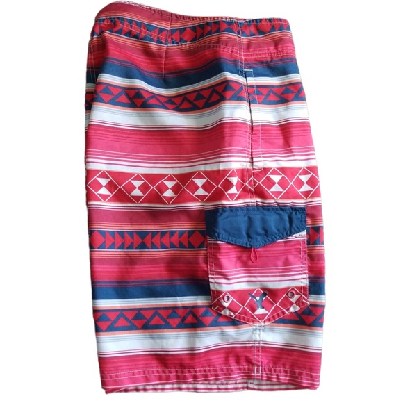 American Eagle Men's Swim Geometric Striped Board Shorts Sz. M - Picture 5 of 9